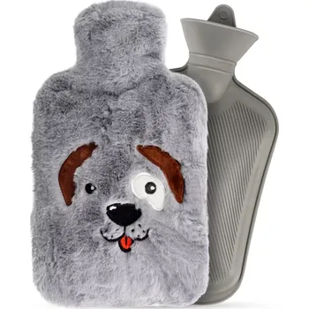 Termofor Termofor s plyšovým šedým obalem pes 1,8 l