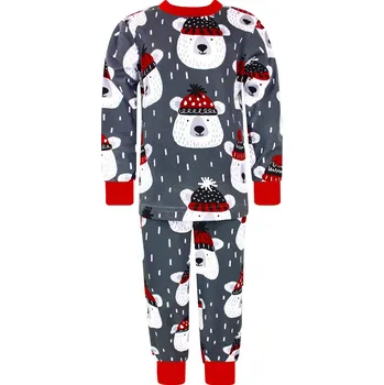 Dívčí pyžamo V-Mart Rostoucí vánoční pyžamo s dlouhými rukávy Medvídci v čepici