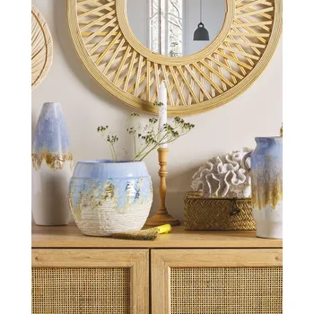 Váza Váza na květiny vícebarevná keramická 19 cm kulatá glamour styl domácí dekorace Beliani