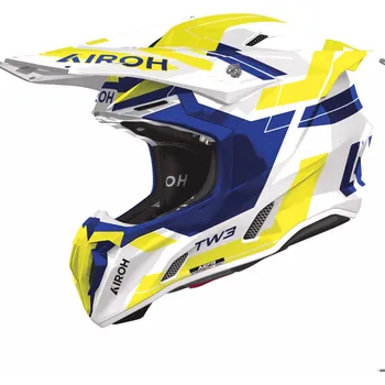 Motodoplněk Motokrosová helma Airoh Twist 3 Dynasty lesklá modro-fluo žlutá XL