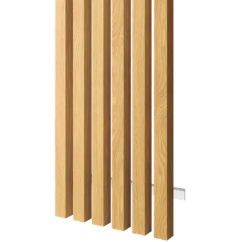 Obklad Lamele 3D Lamely na fasádu, 6 lamel, MEDOVÝ DUB, 40 x 300 x 3000 mm, barevné varianty nosníku, HLINÍK Bílá