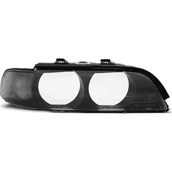 Přední světlomet Přední světla BMW E39 95-00 kryty světel, náhradní sklo, černá/kouřová