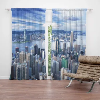 Závěs Sablio Závěs Město s mrakodrapy: 2ks 140x250cm