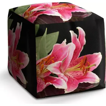 Taburet Sablio Taburet Cube Lilie: 40x40x40 cm