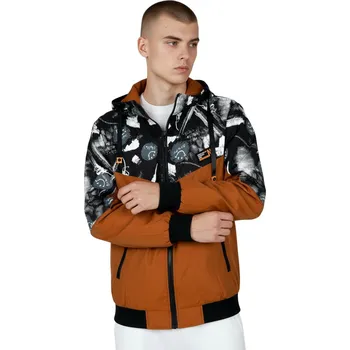 Pánská větrovka Fashion Pánská jarní bunda ALAN Barva: Hnědá, Velikost: M