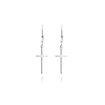 Souprava šperků MINET Stříbrné náušnice KŘÍŽE JMAS0062SE00