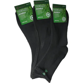 Pánské ponožky Pesail Pánské Zdravotní Thermo Ponožky BAMBUS (3 Páry) JM6162 Barva: černá, Velikost: 40-44