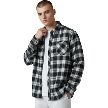 Pánská košile Glimmer Pánská nadměrná flanelová košile OGO Barva: Černá, Velikost: 49/50