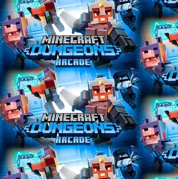 Galanterie Zimní softshell - Minecraft světle modrá