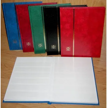 Poštovní známka Leuchtturm Zásobník na poštovní známky - A4, 16 stran, bílé listy, pergamenové pásky modrý