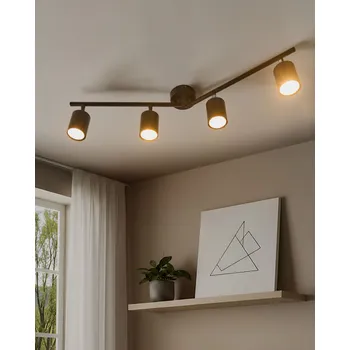 Bodové svítidlo se 4 žárovkami černé kovové stínidlo průmyslový styl Beliani