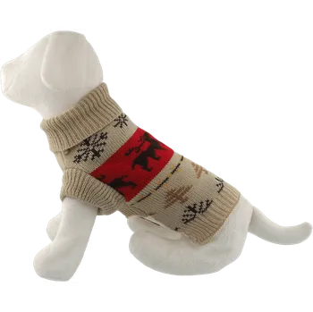 Obleček pro psa Svetr Dog Fantasy Winter Tale vánoční pletený se soby XS 20cm