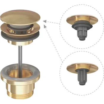 Umyvadlo Ravak Umyvadlová pileta ClickClack/pevná, Gold Brushed