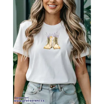 Dámské tričko Trička s potiskem Tričko s potiskem, LEVANDULE BOTY, 1 ks zvolte VELIKOST textilu ZDE:: M- velikost typ Beagle