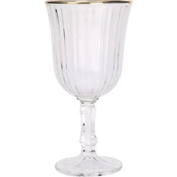 Sklenice Skleněná sklenice na víno 220 ml se zlatým lemem