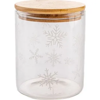 Dóza na potraviny Skleněná dóza s bambusovým víčkem, 550ml