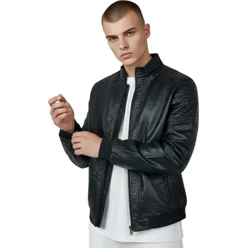 Resplendent Pánská černá koženková bunda 01 Barva: Černá, Velikost: M