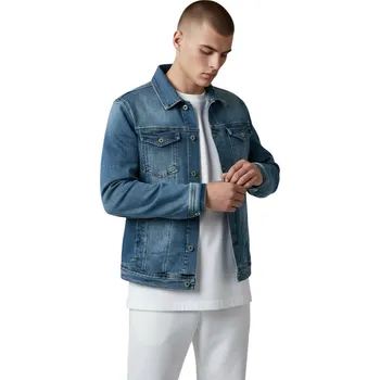 Pánská větrovka M.Sara Pánská modrá džínová bunda Barva: Modrá, Velikost: XL