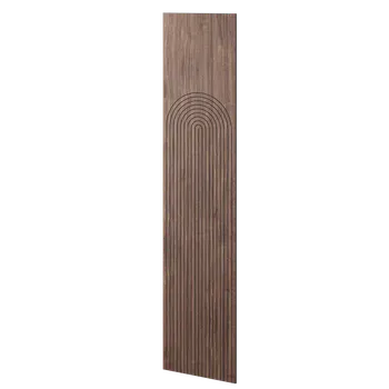 Obklad Lamele 3D Velkoformátový lamelový panel KYOTO - DÝHA Z AMERICKÉHO OŘECHU, 600 x 2750 mm, ČERNÝ MDF PANEL