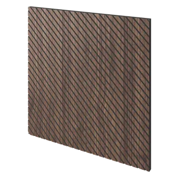 Obklad Lamele 3D Lamelový panel BREKKA - DÝHA Z AMERICKÉHO OŘECHU, 600 x 600 mm, ČERNÝ MDF PANEL