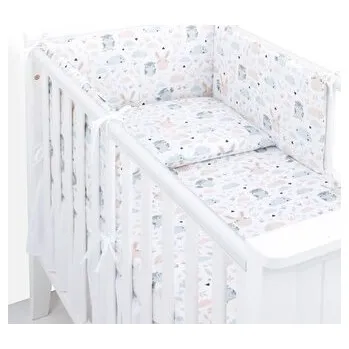 Dětský pokoj Mantinel s povlečením do postýlky, 3D sada, Animal, 135x100 cm; bílá; 100 % bavlna