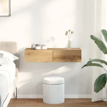 police vidaXL Nástěnná police se zásuvkami 80x33x17 cm kompozit [859985] Barva: dub artisan