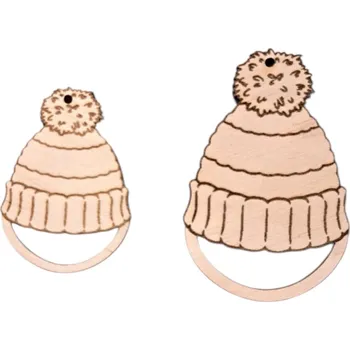 Vánoční dekorace Dřevěný výřez čepička MALÁ