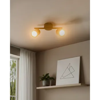 Bodové svítidlo Bodové svítidlo se 2 žárovkami černé kovové stínidlo průmyslový styl Beliani