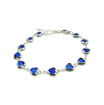 Náramek OceloveSperky1 Náramek SRDCE MODRÉ z Chirurgické oceli