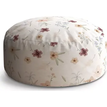 Taburet Sablio Taburet Circle Romantické květy: 38x48 cm