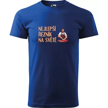 Pánské tričko Sablio Tričko s potiskem Nejlepší řezník na světě - modré XL