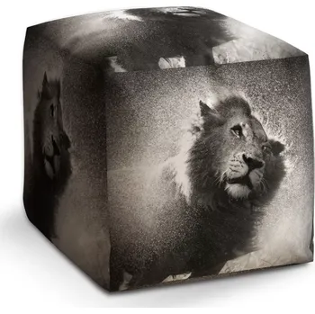 Taburet Sablio Taburet Cube Mokrý lev: 40x40x40 cm