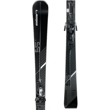 Sjezdové lyže Sjezdové lyže Elan PRIMETIME 55+ B.E. + FX EMX12.0 165 Černá, Tmavě šedá, Bílá
