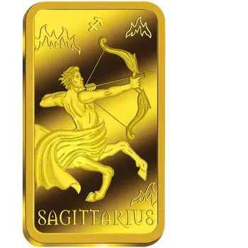 Znamení Střelec 2025 pamětní cihlička z ryzího zlata Proof