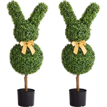 umělá květina Vevor Umělá buxusová koule ve tvaru zajíčka 2 ks 914 mm na terasu a balkon