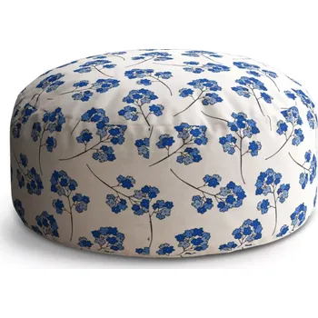 Taburet Sablio Taburet Circle Modré kvítí: 38x48 cm