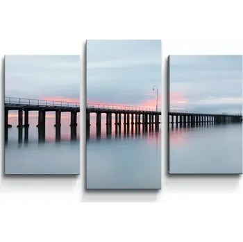 Obraz Sablio Obraz - 3-dílný Molo s červánky - 75x50 cm