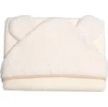 Baby Nellys Kojenecká osuška s kapucí a oušky Boucle 80x80cm, froté - smetanová