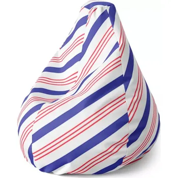 Sedací pytel Sablio Sedací vak Pear Modročervené pruhy - 70 x 95 x 15 cm