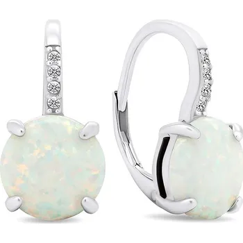 Náušnice Brilio Silver Jedinečné stříbrné náušnice se zirkony a syntetickými opály EA378W (Ag 925/1000, 3,45