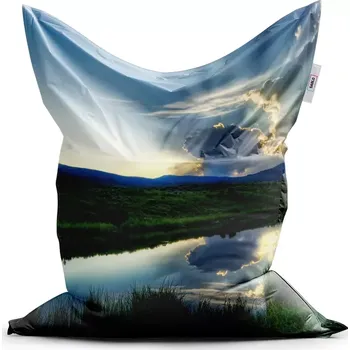 Sedací pytel Sablio Sedací vak Classic Mrak nad řekou - 150x100 cm