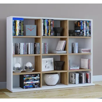 VCM Dřevěný stojan na CD a DVD Megosa L, dub medový 487460