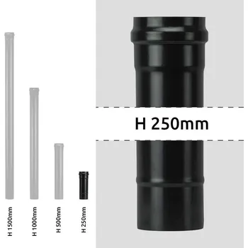 Kouřovod Trubka kouřovod peletová kamna průměr 100-250 mm černý matný smalt