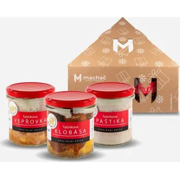 Dárkový potravinový koš Machač Vánoční dárková sada Tatínkova edice 730g