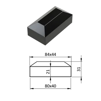 Vnější krytka 40 x 80 mm, plastová PE, černá