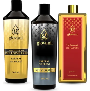 Přípravek na praní Giovani Koncentrovaný parfém na prádlo Výhodný balíček Giovani PARFUMERIE 3 ks Objem: 500 ml