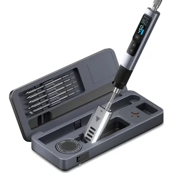 Páječka FNIRSI HS-02B programovatelná mikropájka s úložným boxem a stojanem, 3 hroty