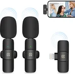 PULUZ bezdrátový kondenzátorový klopový dvojitý mikrofon, Lightning