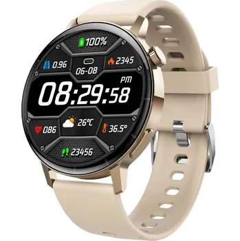 Chytré hodinky Kronus KR67, chytré hodinky, silikonový řemínek, zlatá