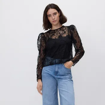 Dámské tričko Reserved - Krajková halenka - černý - 061HT-99X - 061HT-99X-XL